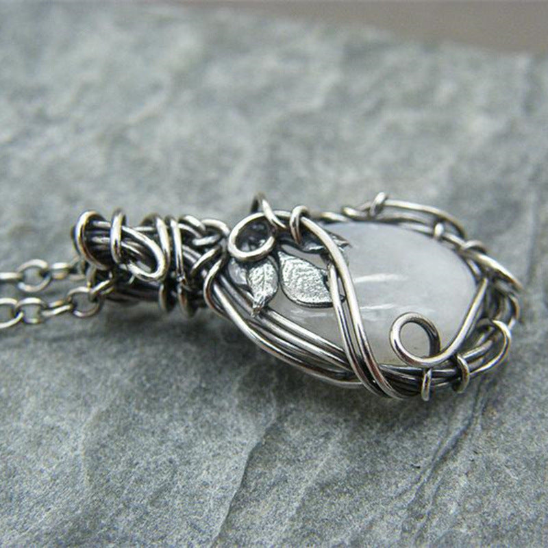 Cool Design - Retro Winding Moonstone Necklace