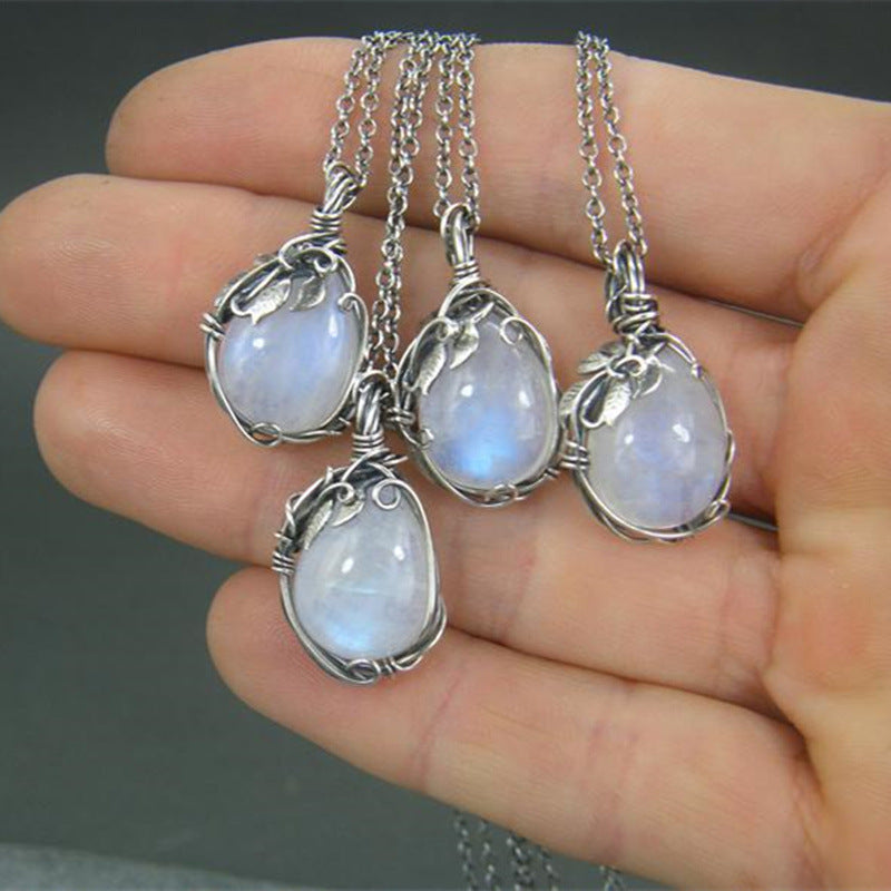 Cool Design - Retro Winding Moonstone Necklace