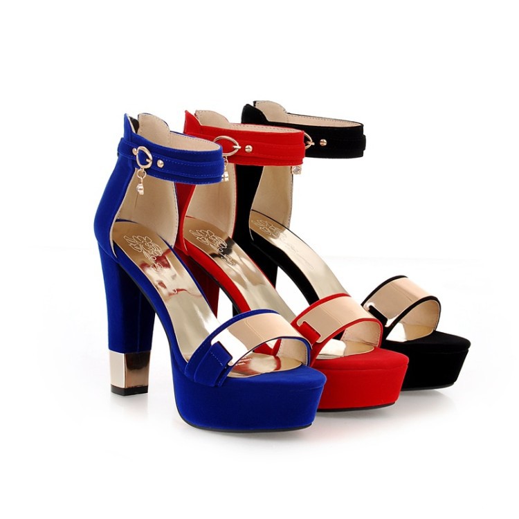 Glam Platform Block Heel Ankle Strap Sandals
