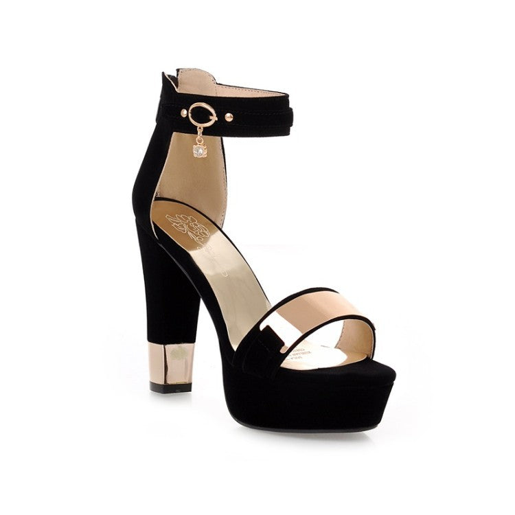 Glam Platform Block Heel Ankle Strap Sandals