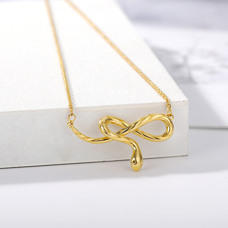 Stainless Steel Unique Snake Pendant Necklace