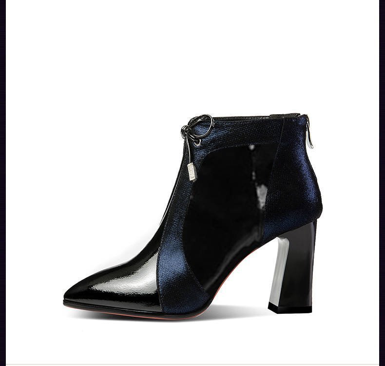 Chic Black Lined Combat Ankle Boots