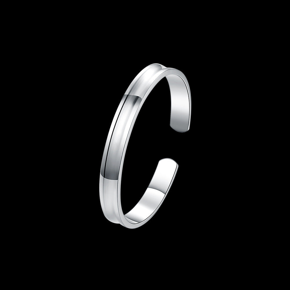 Silver color Smooth Round Bracelet