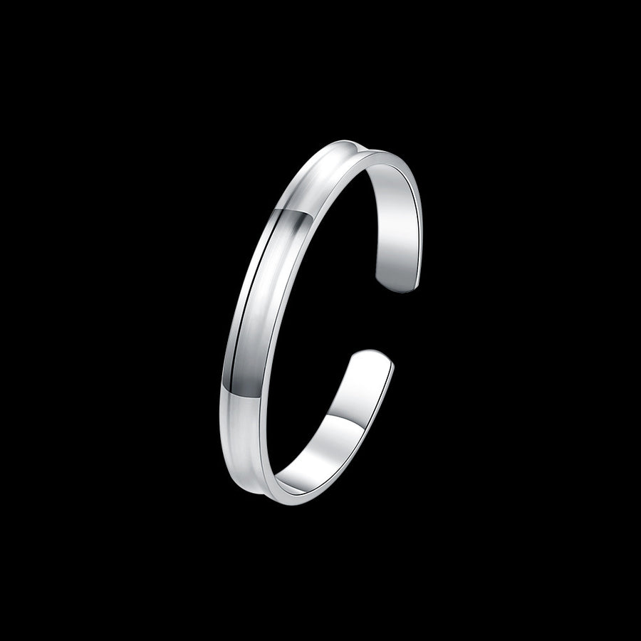 Silver color Smooth Round Bracelet