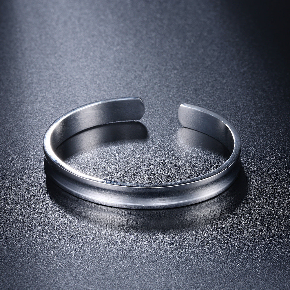 Silver color Smooth Round Bracelet