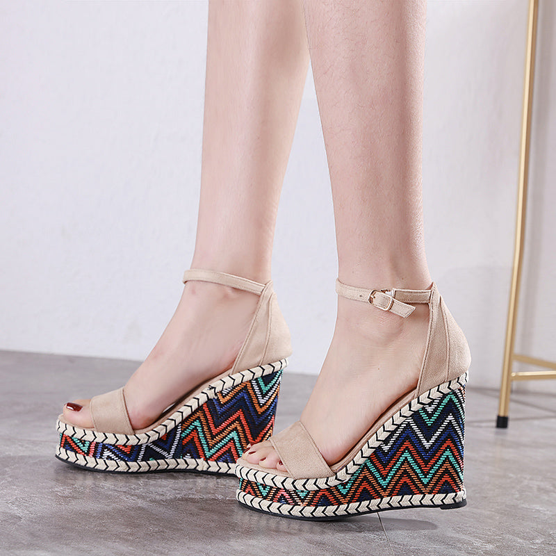 Slope Heel Stylish Sandals