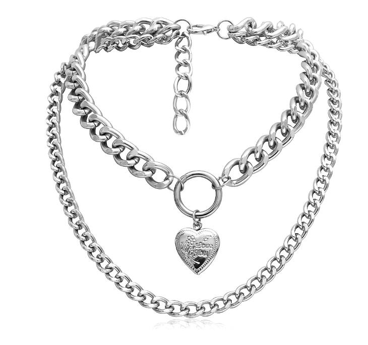 Heart Choker Double Beautiful Necklace