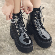 Edgy Chain Zip Ankle Boots