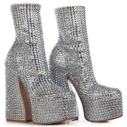 Luxe Starry Rhinestone Ankle Boots