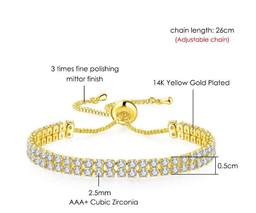 Double Row Zircon Stylish Bracelet