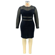 Sexy See-through Mesh Stitching Dress