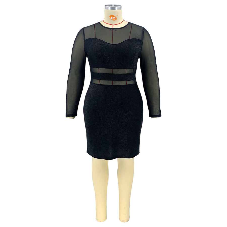 Sexy See-through Mesh Stitching Dress