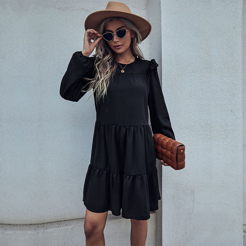 Black Loose Hepburn Style Dress