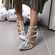 Glam Pointed Toe Stiletto Sandals