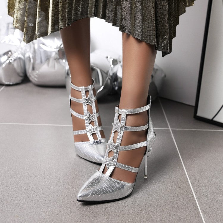 Glam Pointed Toe Stiletto Sandals