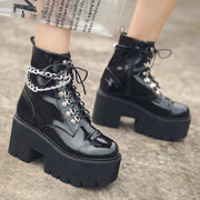 Edgy Chain Zip Ankle Boots
