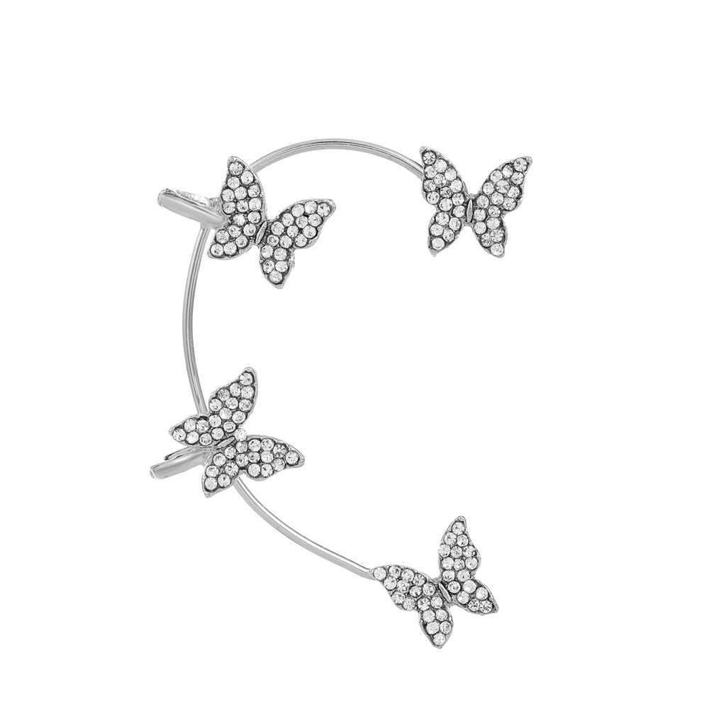 Butterfly Desuign Earrings Without Pierced Diamonds