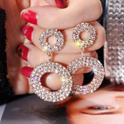 Exaggerated glamorous sexy geometric circle earrings