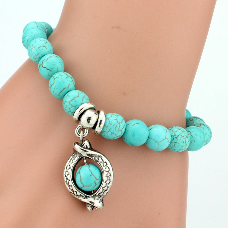 Vintage-style Turquoise Beads Bracelet