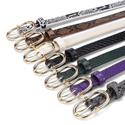 Simple And Versatile Snake Print Leather Belt