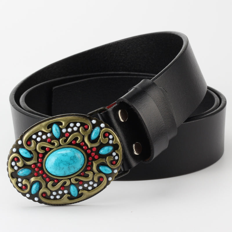 Bead Leather Decorative Belt