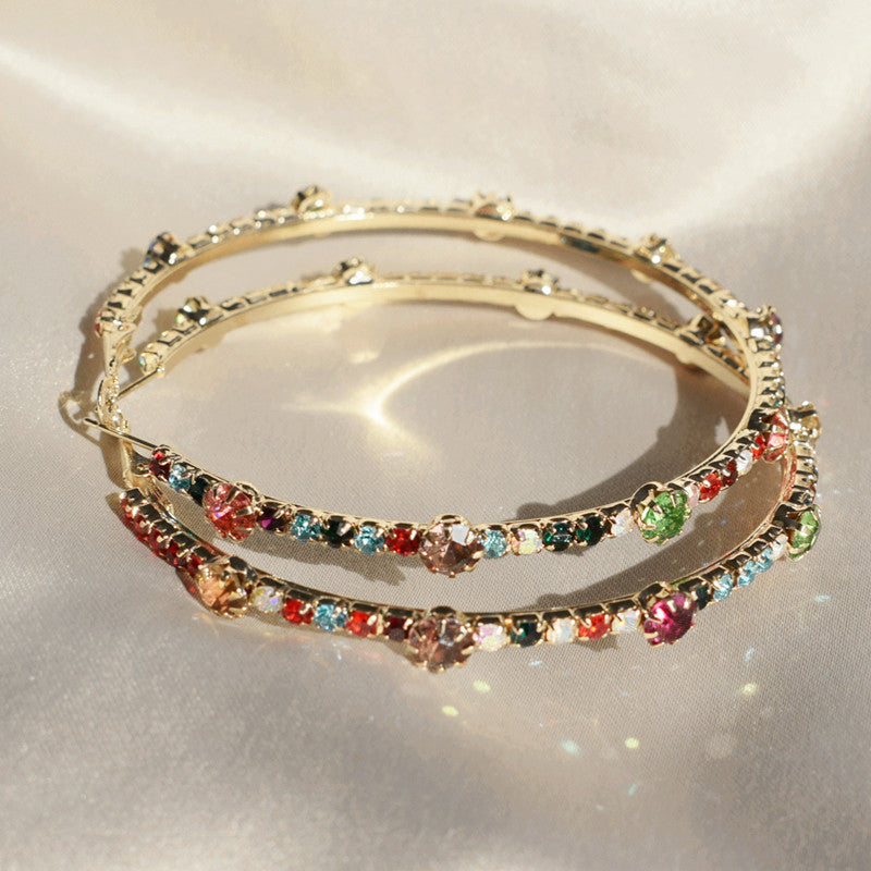 Temperament Colorful Circle Earrings