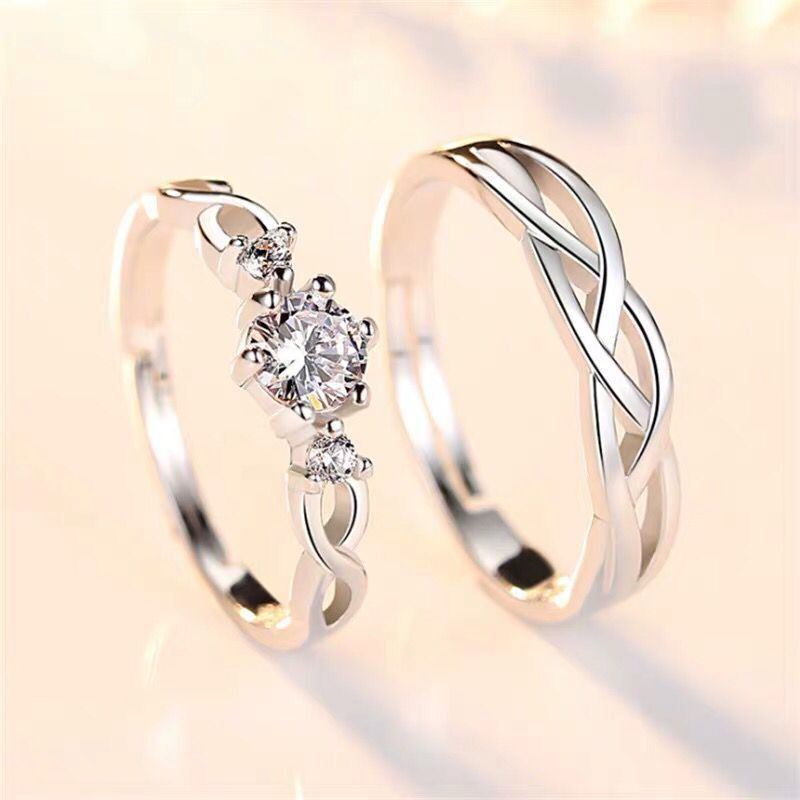 Diamond-style-studded Two Ring Set