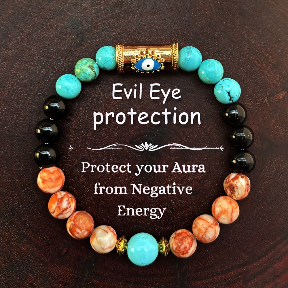 Blue Beaded Cool Evil Eye Protection Bracelet