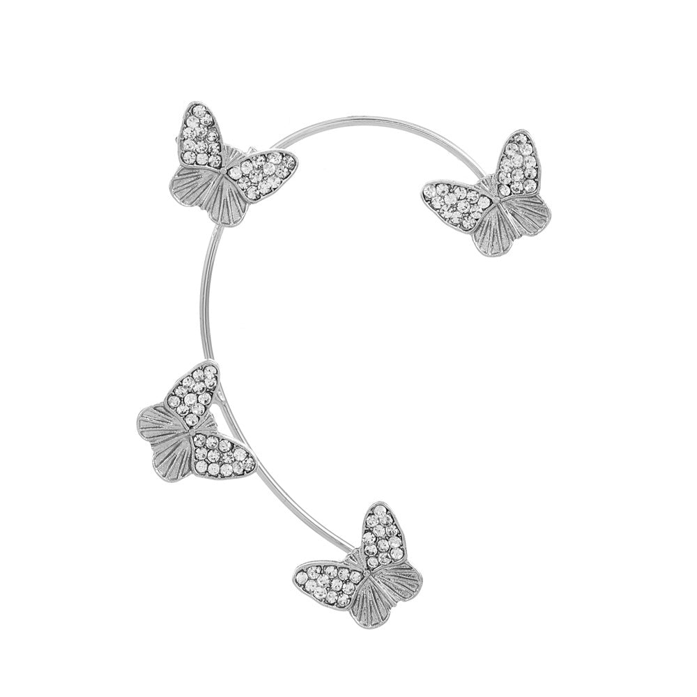 Butterfly Desuign Earrings Without Pierced Diamonds