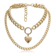 Heart Choker Double Beautiful Necklace