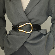Retro gold copper buckle temperament belt