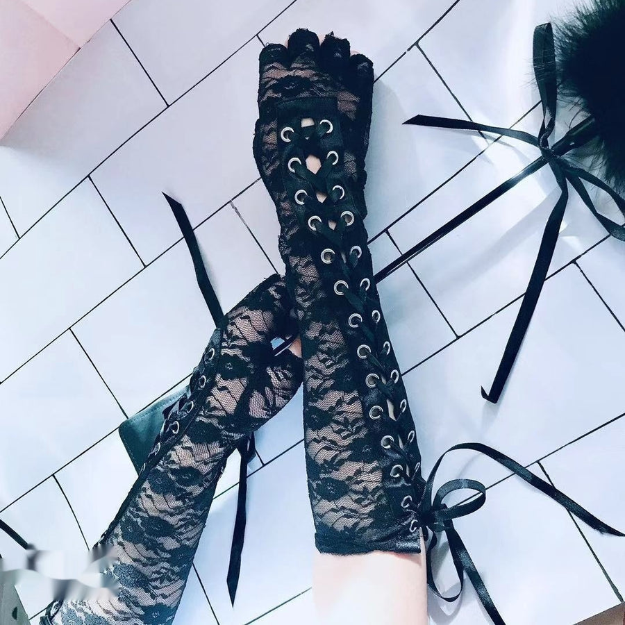 Chic Lace Strap Gloves