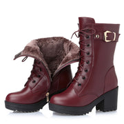 Glam Leather Combat Boots
