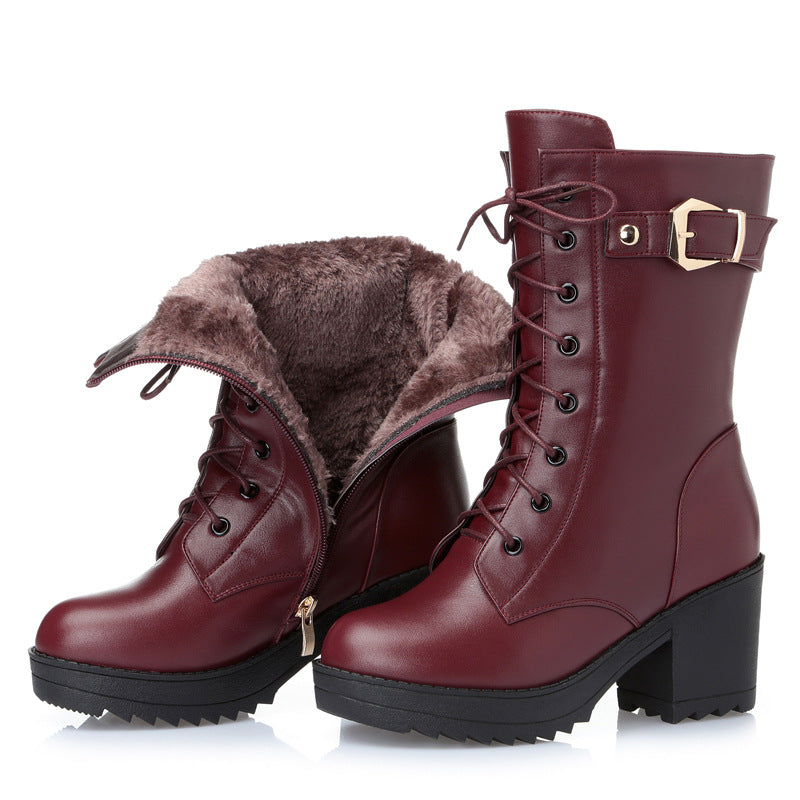 Glam Leather Combat Boots
