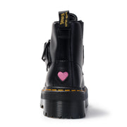 Edgy Heart Detail Platform Ankle Boots