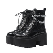 Edgy Chain Zip Ankle Boots
