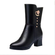 Chic Mid-Calf Block Heel Boots