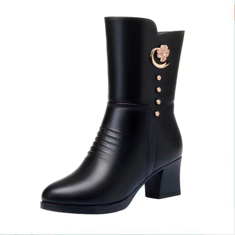 Chic Mid-Calf Block Heel Boots