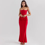 Slim Tube Top Long Party Dress - Bandeau Backless