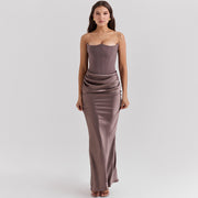 Slim Tube Top Long Party Dress - Bandeau Backless