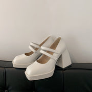 Edgy Square Toe Punk Heels