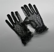 Glam Fingered short lace gloves