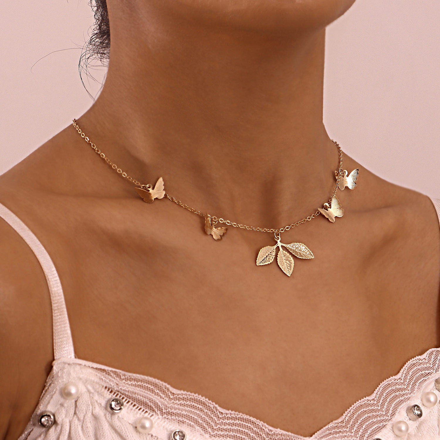 Nature-style Butterfly Pendant Necklace