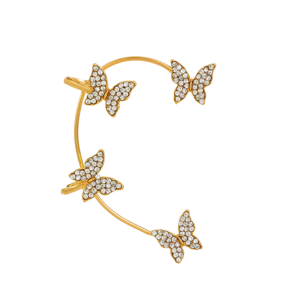 Butterfly Desuign Earrings Without Pierced Diamonds