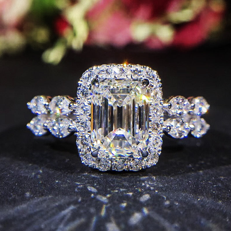 Glam Princess Cut Simulated Gem Ring