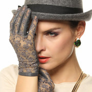 Chic Non-Slip Leather Lace UV Driving Gloves