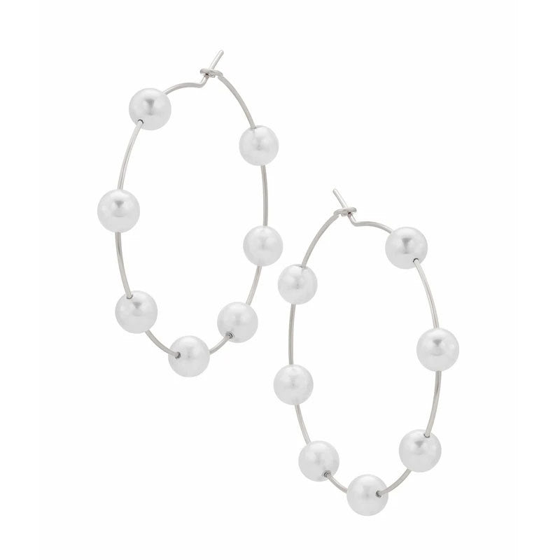 Pearl Extra Large Circle Earrings