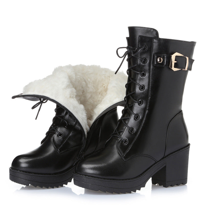 Glam Leather Combat Boots