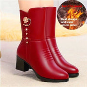 Chic Mid-Calf Block Heel Boots