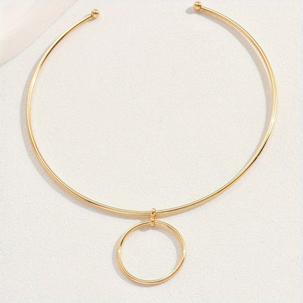 Big Circle Collar Choker Necklace